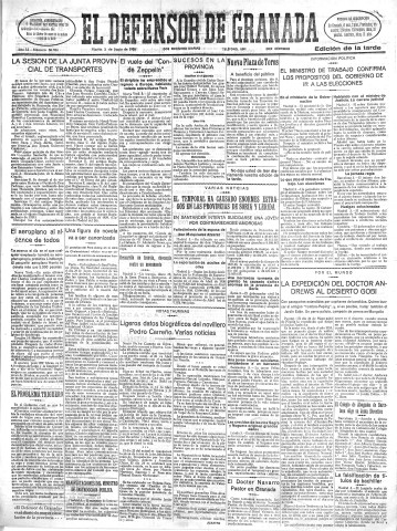 'El Defensor de Granada  : diario político independiente' - Año LI Número 26934 Ed. Tarde - 1930 Junio 03
