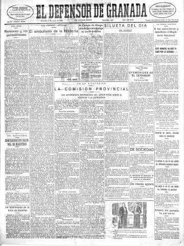 'El Defensor de Granada  : diario político independiente' - Año LI Número 26935 Ed. Mañana - 1930 Junio 04
