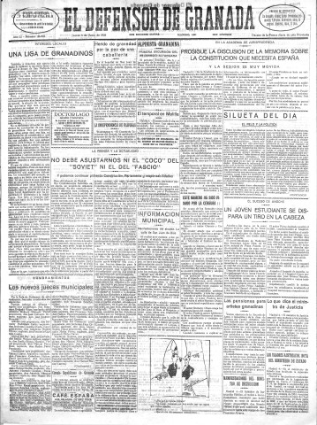 'El Defensor de Granada  : diario político independiente' - Año LI Número 26937 Ed. Mañana - 1930 Junio 05