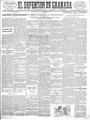 'El Defensor de Granada  : diario político independiente' - Año LI Número 26939 Ed. Mañana - 1930 Junio 06