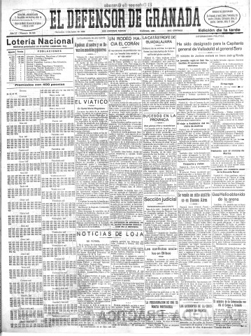 'El Defensor de Granada  : diario político independiente' - Año LI Número 26948 Ed. Tarde - 1930 Junio 11