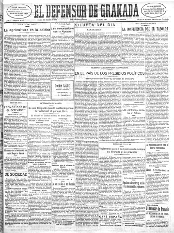 'El Defensor de Granada  : diario político independiente' - Año LI Número 26949 Ed. Mañana - 1930 Junio 12