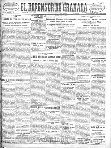 'El Defensor de Granada  : diario político independiente' - Año LI Número 26969 Ed. Tarde - 1930 Junio 25