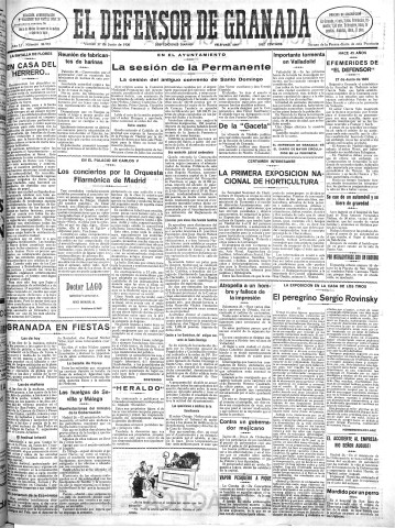 'El Defensor de Granada  : diario político independiente' - Año LI Número 26972 Ed. Mañana - 1930 Junio 27