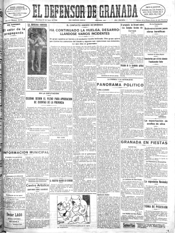 'El Defensor de Granada  : diario político independiente' - Año LI Número 26976 Ed. Mañana - 1930 Junio 29