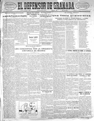 'El Defensor de Granada  : diario político independiente' - Año LI Número 26979 Ed. Mañana - 1930 Julio 01