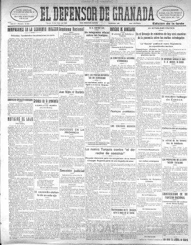 'El Defensor de Granada  : diario político independiente' - Año LI Número 27004 Ed. Tarde - 1930 Julio 15