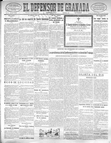 'El Defensor de Granada  : diario político independiente' - Año LI Número 27005 Ed. Mañana - 1930 Julio 16