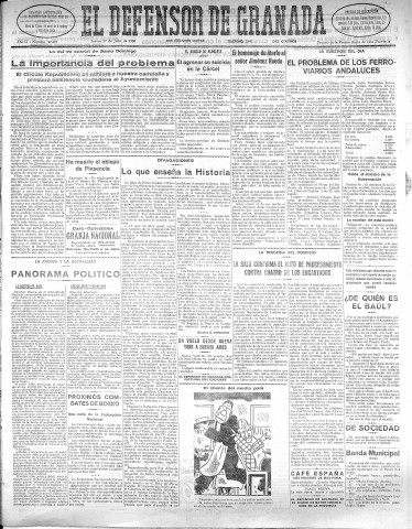 'El Defensor de Granada  : diario político independiente' - Año LI Número 27007 Ed. Mañana - 1930 Julio 17