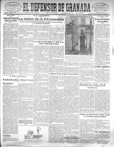 'El Defensor de Granada  : diario político independiente' - Año LI Número 27009 Ed. Mañana - 1930 Julio 18