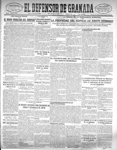 'El Defensor de Granada  : diario político independiente' - Año LI Número 27021 Ed. Mañana - 1930 Julio 25