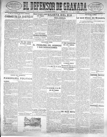 'El Defensor de Granada  : diario político independiente' - Año LI Número 27023 Ed. Mañana - 1930 Julio 26