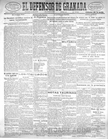 'El Defensor de Granada  : diario político independiente' - Año LI Número 27030 Ed. Tarde - 1930 Julio 30