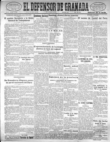 'El Defensor de Granada  : diario político independiente' - Año LI Número 27038 Ed. Tarde - 1930 Agosto 05