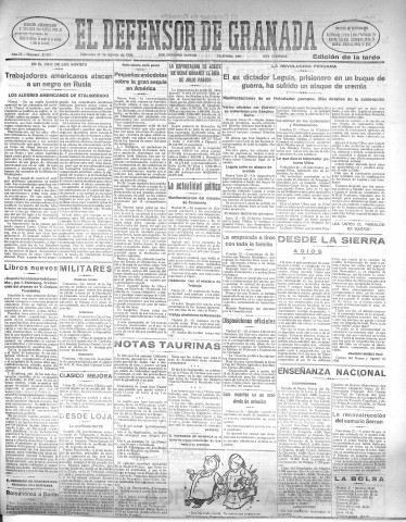 'El Defensor de Granada  : diario político independiente' - Año LI Número 27071 Ed. Tarde - 1930 Agosto 27