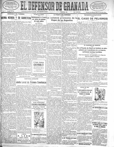 'El Defensor de Granada  : diario político independiente' - Año LI Número 27126 Ed. Mañana - 1930 Septiembre 30