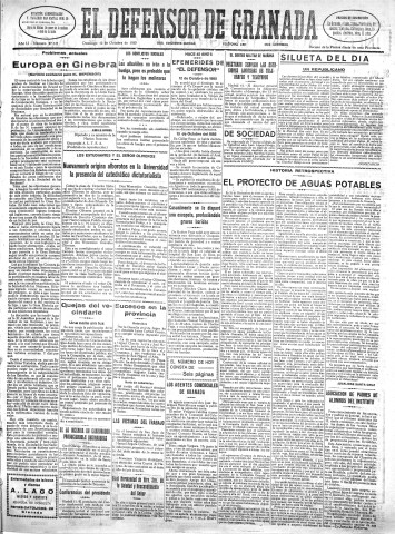 'El Defensor de Granada  : diario político independiente' - Año LI Número 27147 Ed. Mañana - 1930 Octubre 12