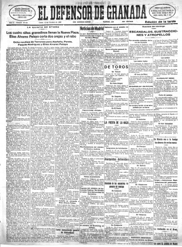 'El Defensor de Granada  : diario político independiente' - Año LI Número 27148 Ed. Tarde - 1930 Octubre 13