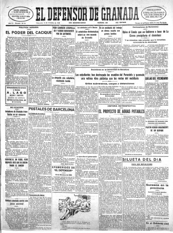 'El Defensor de Granada  : diario político independiente' - Año LI Número 27151 Ed. Mañana - 1930 Octubre 15
