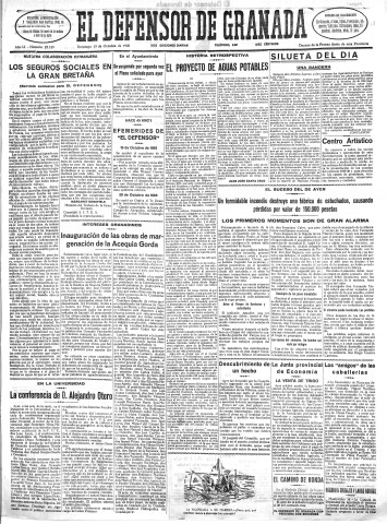 'El Defensor de Granada  : diario político independiente' - Año LI Número 27159 Ed. Mañana - 1930 Octubre 19