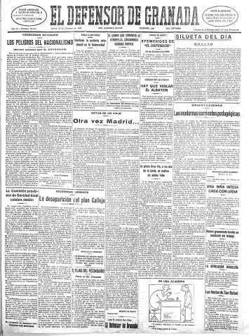 'El Defensor de Granada  : diario político independiente' - Año LI Número 27165 Ed. Mañana - 1930 Octubre 23