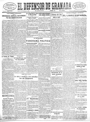 'El Defensor de Granada  : diario político independiente' - Año LI Número 27189 Ed. Mañana - 1930 Noviembre 06