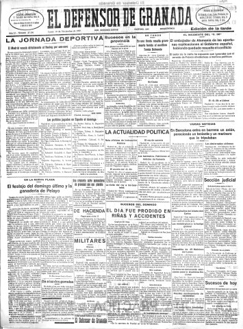 'El Defensor de Granada  : diario político independiente' - Año LI Número 27196 Ed. Tarde - 1930 Noviembre 10