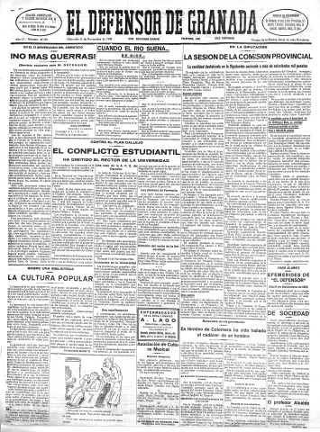'El Defensor de Granada  : diario político independiente' - Año LI Número 27199 Ed. Mañana - 1930 Noviembre 12
