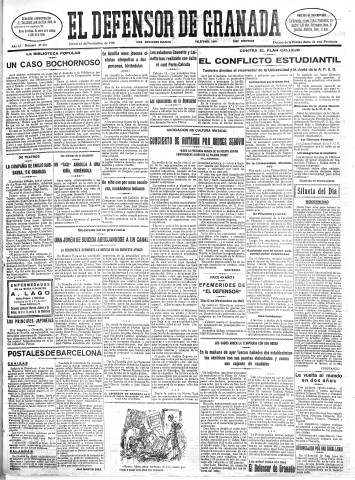'El Defensor de Granada  : diario político independiente' - Año LI Número 27201 Ed. Mañana - 1930 Noviembre 13