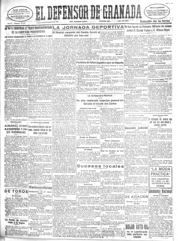 'El Defensor de Granada  : diario político independiente' - Año LI Número 27220 Ed. Tarde - 1930 Noviembre 24