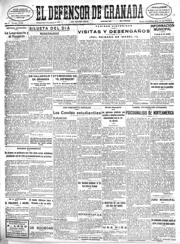 'El Defensor de Granada  : diario político independiente' - Año LI Número 27229 Ed. Mañana - 1930 Noviembre 29