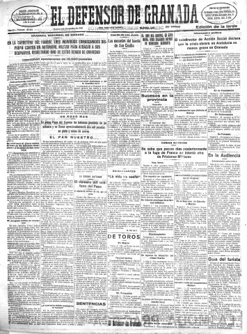 'El Defensor de Granada  : diario político independiente' - Año LI Número 27234 Ed. Tarde - 1930 Diciembre 02