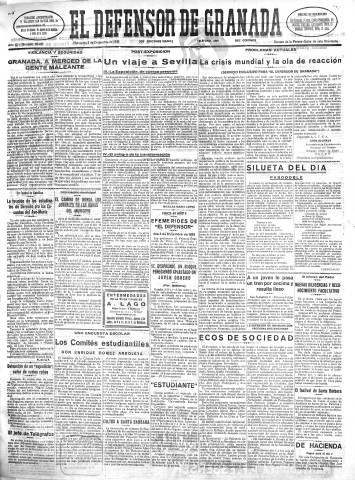 'El Defensor de Granada  : diario político independiente' - Año LI Número 27235 Ed. Mañana - 1930 Diciembre 03