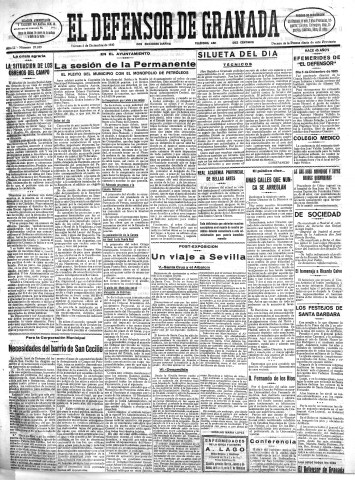 'El Defensor de Granada  : diario político independiente' - Año LI Número 27239 Ed. Mañana - 1930 Diciembre 05