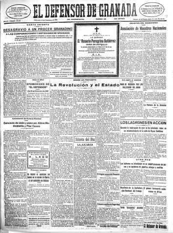 'El Defensor de Granada  : diario político independiente' - Año LI Número 27247 Ed. Mañana - 1930 Diciembre 10
