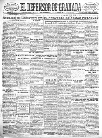 'El Defensor de Granada  : diario político independiente' - Año LI Número 27251 Ed. Mañana - 1930 Diciembre 12