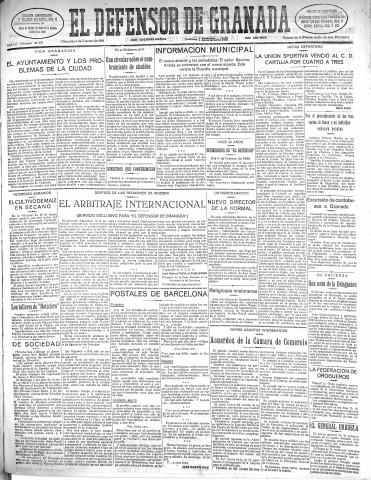 'El Defensor de Granada  : diario político independiente' - Año LII Número 27339 Ed. Mañana - 1931 Febrero 04