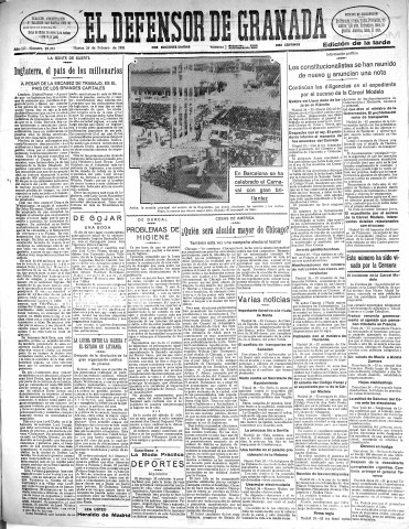 'El Defensor de Granada  : diario político independiente' - Año LII Número 27373 Ed. Tarde - 1931 Febrero 24