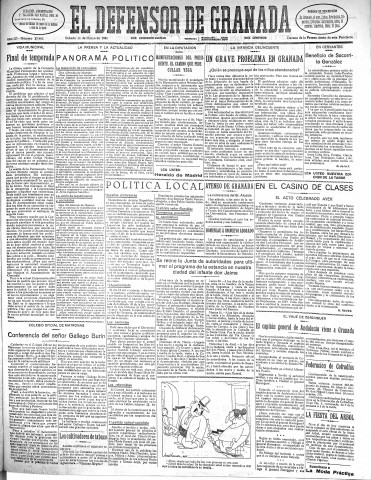 'El Defensor de Granada  : diario político independiente' - Año LII Número 27401 Ed. Mañana - 1931 Marzo 14