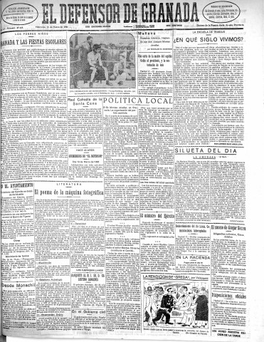 'El Defensor de Granada  : diario político independiente' - Año LII Número 27404 Ed. Mañana - 1931 Marzo 18