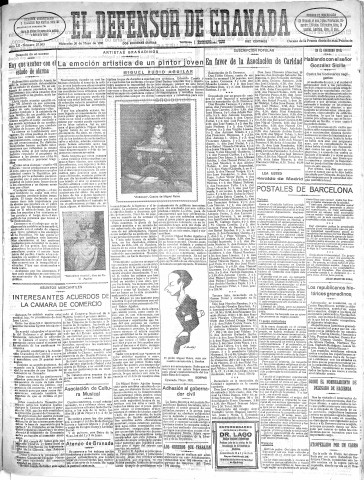 'El Defensor de Granada  : diario político independiente' - Año LII Número 27503 Ed. Mañana - 1931 Mayo 20