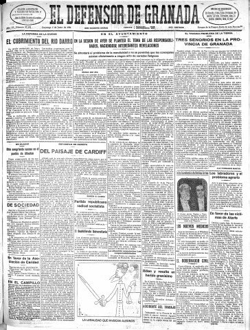 'El Defensor de Granada  : diario político independiente' - Año LII Número 27532 Ed. Mañana - 1931 Junio 07