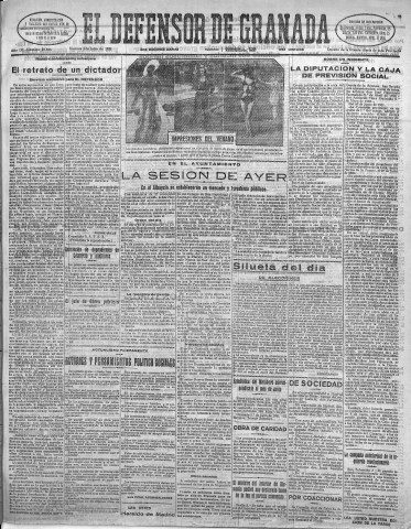 'El Defensor de Granada  : diario político independiente' - Año LII Número 27575 Ed. Mañana - 1931 Julio 03