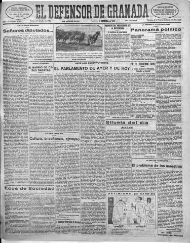'El Defensor de Granada  : diario político independiente' - Año LII Número 27599 Ed. Mañana - 1931 Julio 17