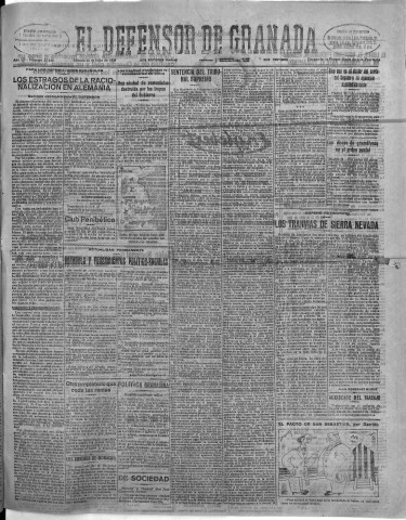 'El Defensor de Granada  : diario político independiente' - Año LII Número 27612 Ed. Mañana - 1931 Julio 25