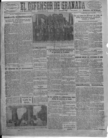 'El Defensor de Granada  : diario político independiente' - Año LII Número 27613 Ed. Tarde - 1931 Julio 25