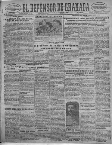 'El Defensor de Granada  : diario político independiente' - Año LII Número 27624 Ed. Mañana - 1931 Agosto 01