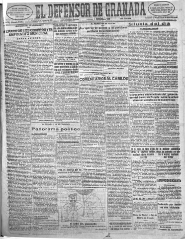 'El Defensor de Granada  : diario político independiente' - Año LII Número 27659 Ed. Mañana - 1931 Agosto 21