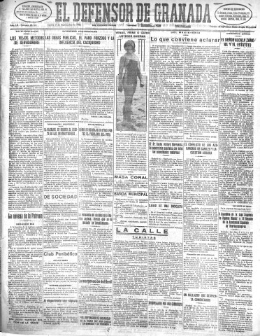 'El Defensor de Granada  : diario político independiente' - Año LII Número 27722 Ed. Mañana - 1931 Septiembre 17