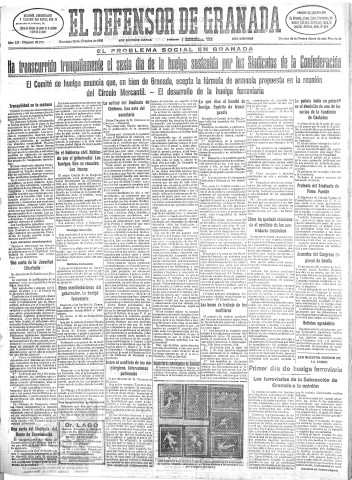 'El Defensor de Granada  : diario político independiente' - Año LII Número 27775 Ed. Mañana - 1931 Octubre 18